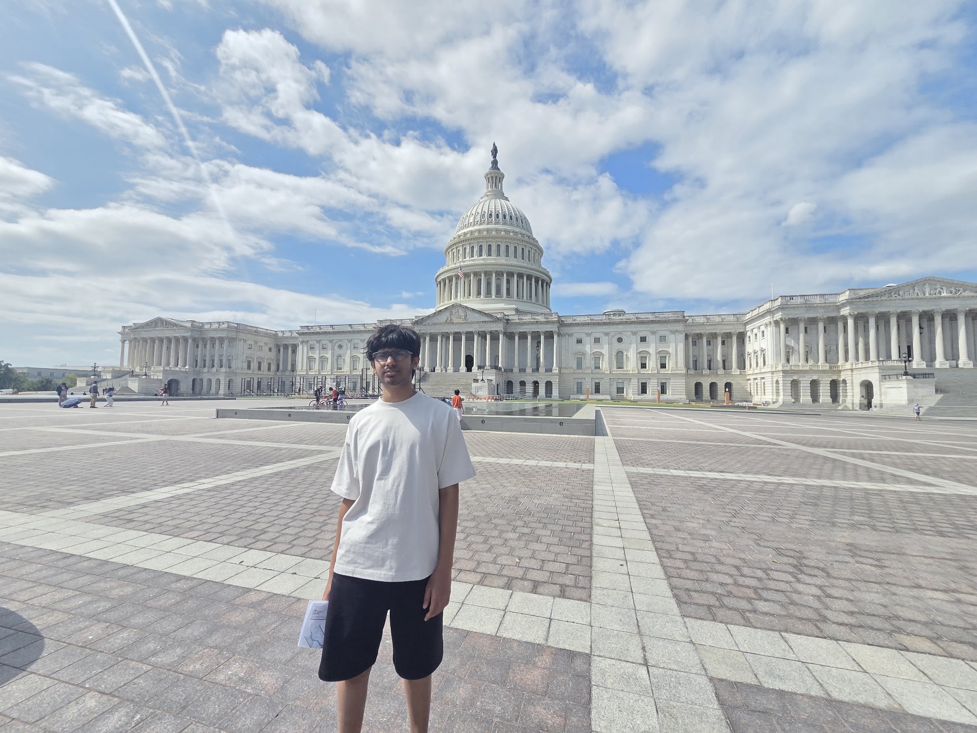 Aarav outside the United States Capitol in Washington, D.C.